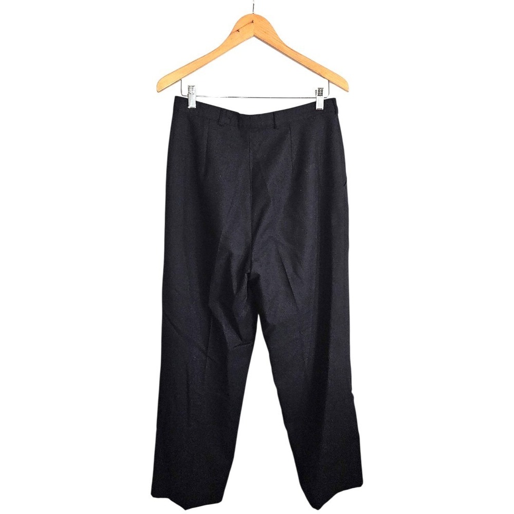 Giorgio Sant Angelo Women's Pleated Black Merino Lined Wool Pants Sz 14 Vintage - Picture 7 of 9